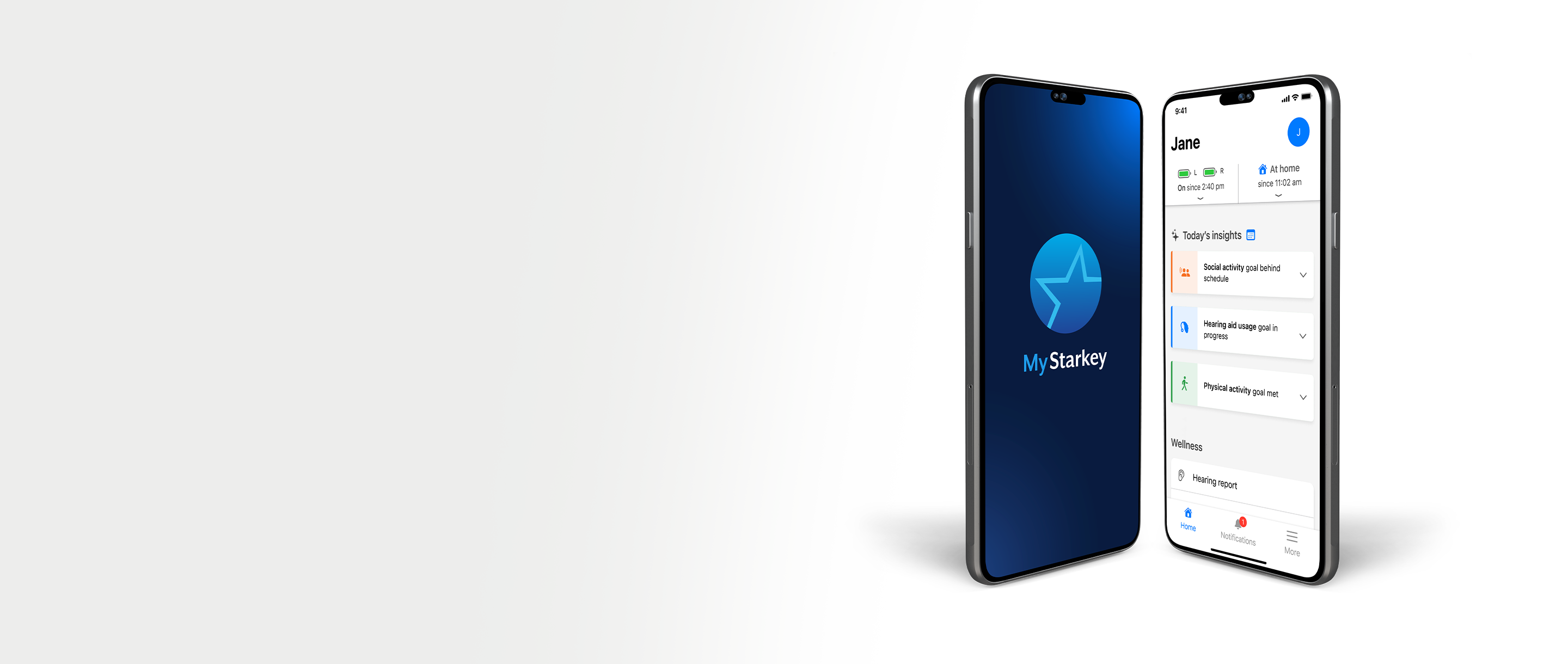 My Starkey app images on phone screen banner.